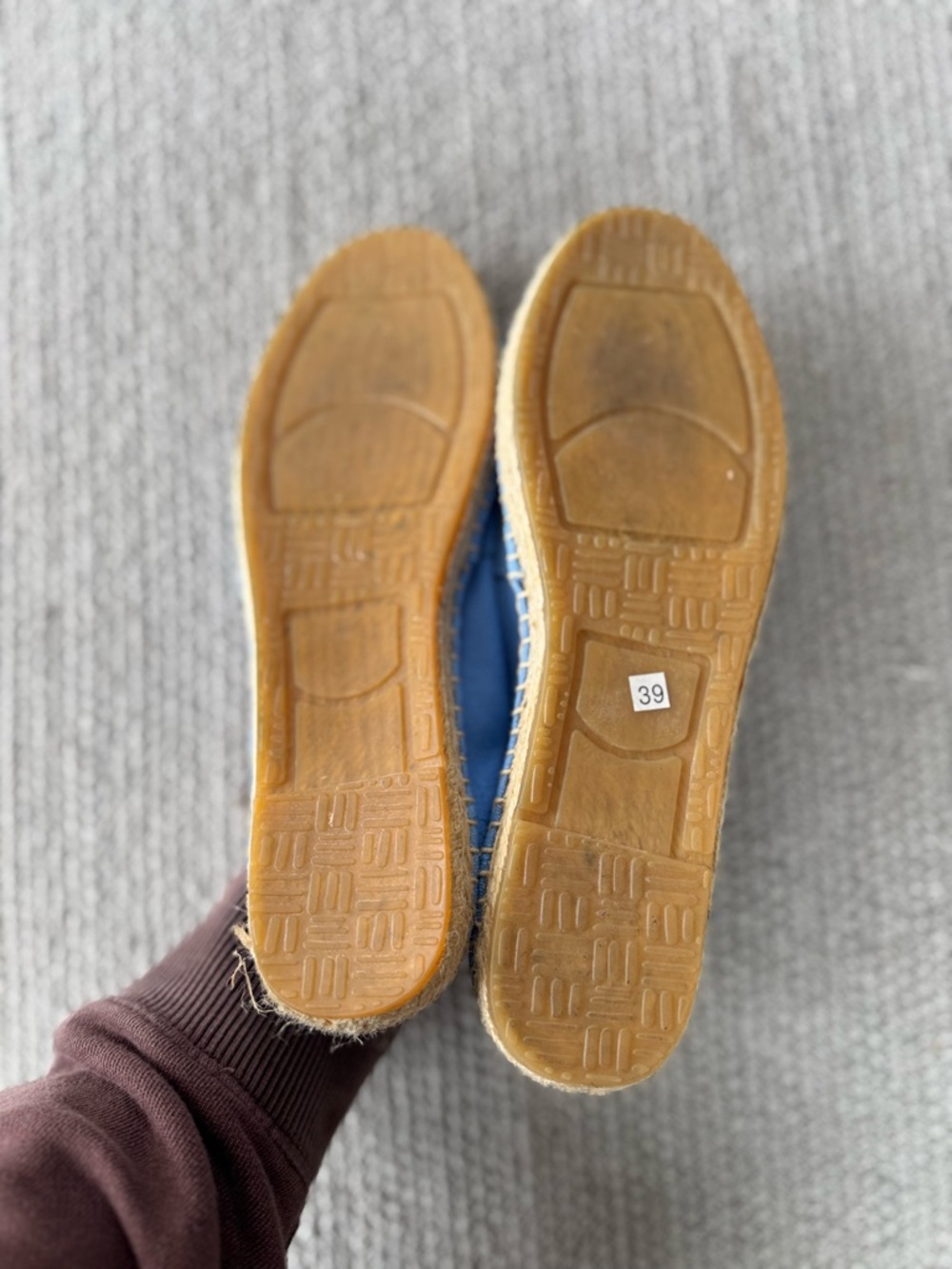 Joules Shelbury Light Blue Rainbow Embroidered Espadrilles Flats Size 39 or 8 - Picture 6 of 8